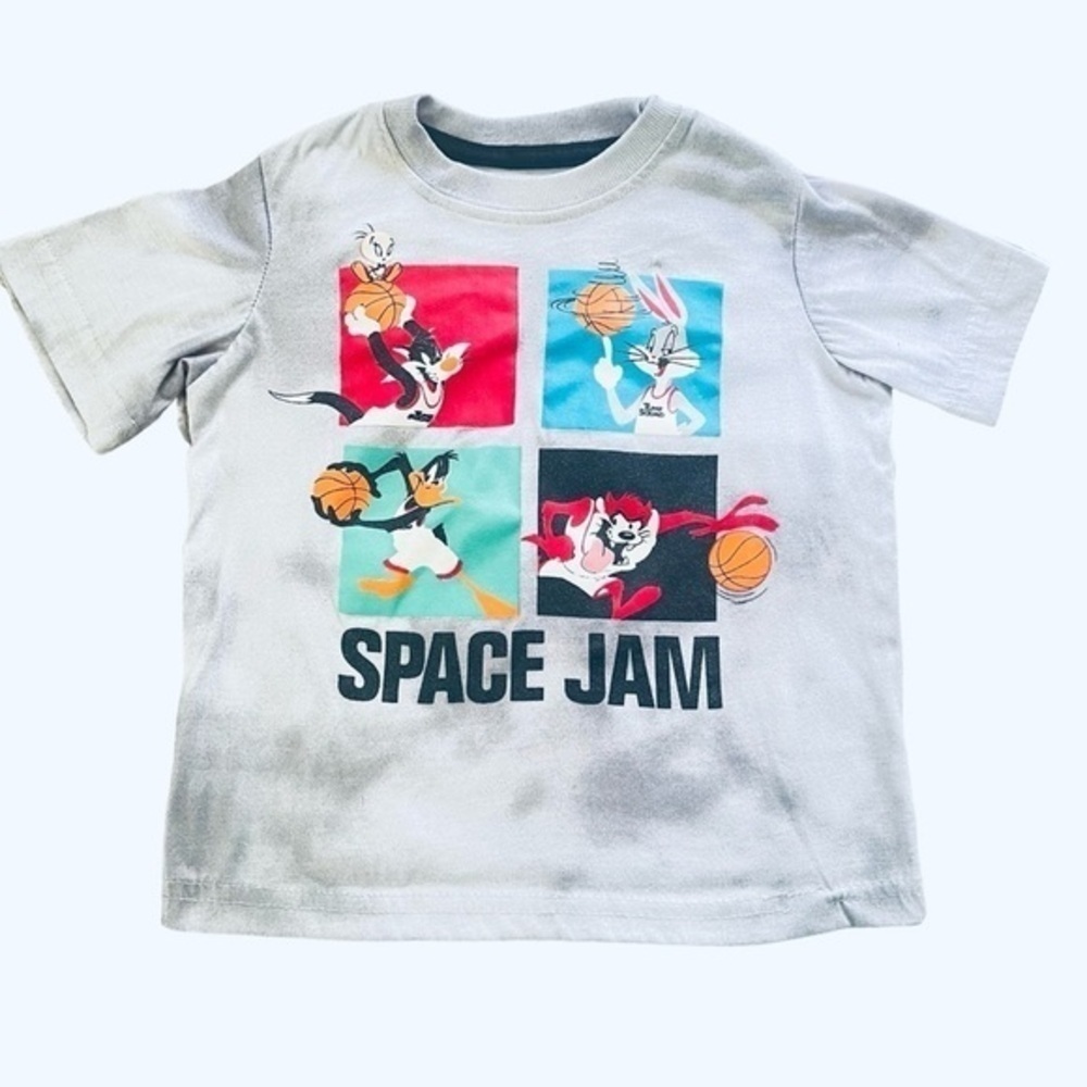 Space Jam pajama top tie-dye gray graphic design Boys 4